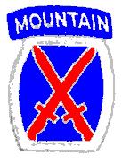 10th Mountain
Division patch