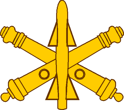 missile and crossed-cannons
branch insignia for Air Defense Artillery