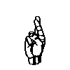 fingerspelled letter R