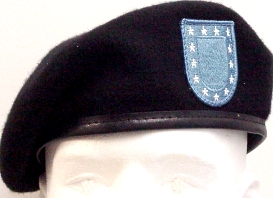 black beret with blue U.S.
Army flash