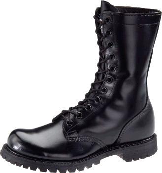 black
leather combat boot of Korean and Vietnam eras