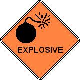 explosives warning sign