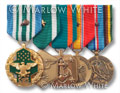 row of miniature medals for
dress uniform